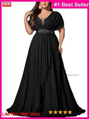 Sequin Plus Size Formal Bridesmaid Gown Sweetheart Chiffon A-Line Dress